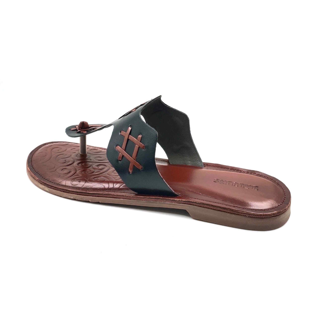 102: Balujas Men Black Slippers