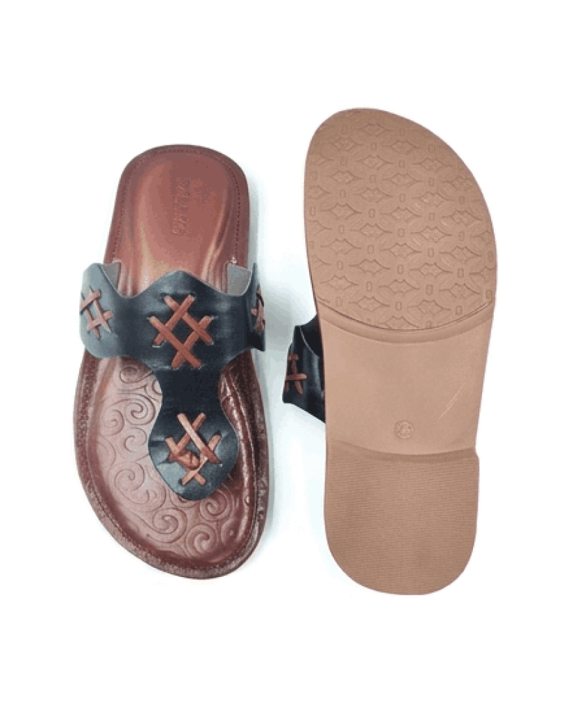 102: Balujas Men Black Slippers