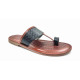 103: Black Leather Toe-Ring Kolhapuri Chappal