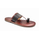 103: Brown Leather Toe-Ring Kolhapuri Chappal