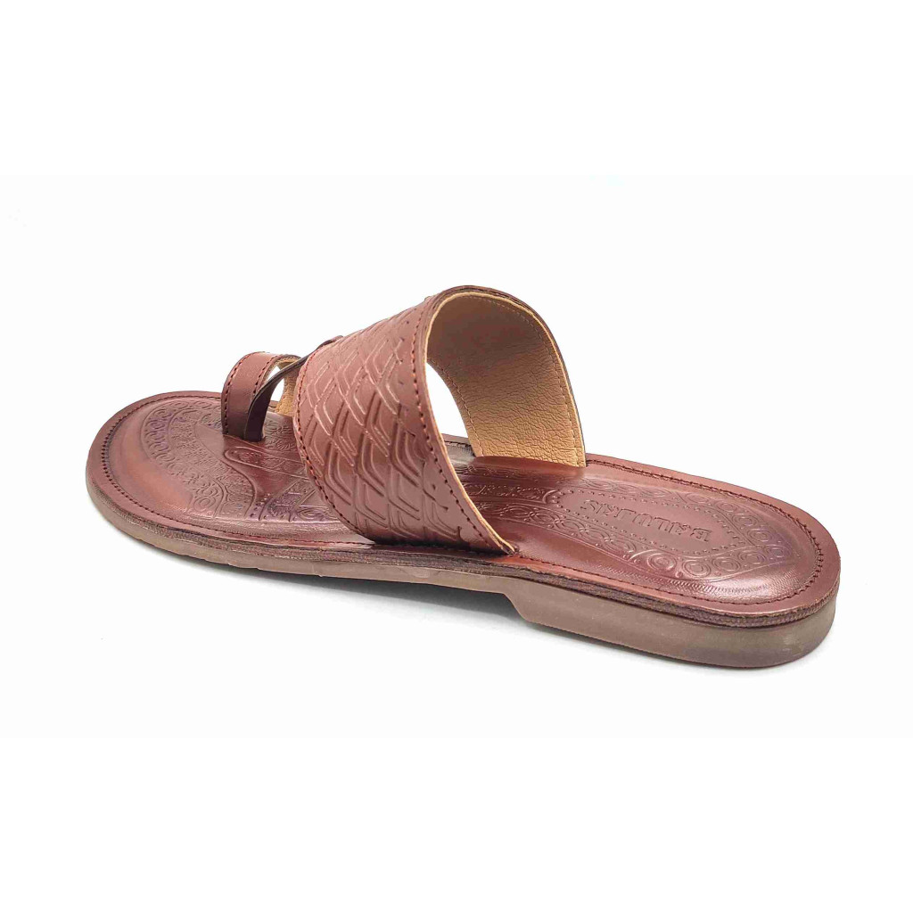 103: Tan Leather Toe-Ring Kolhapuri Chappal