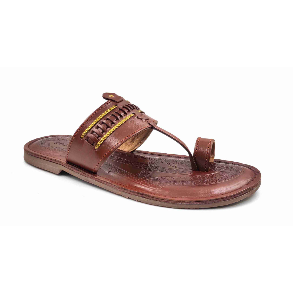 104 Balujas Tan Leather Kolhapuri Chappal
