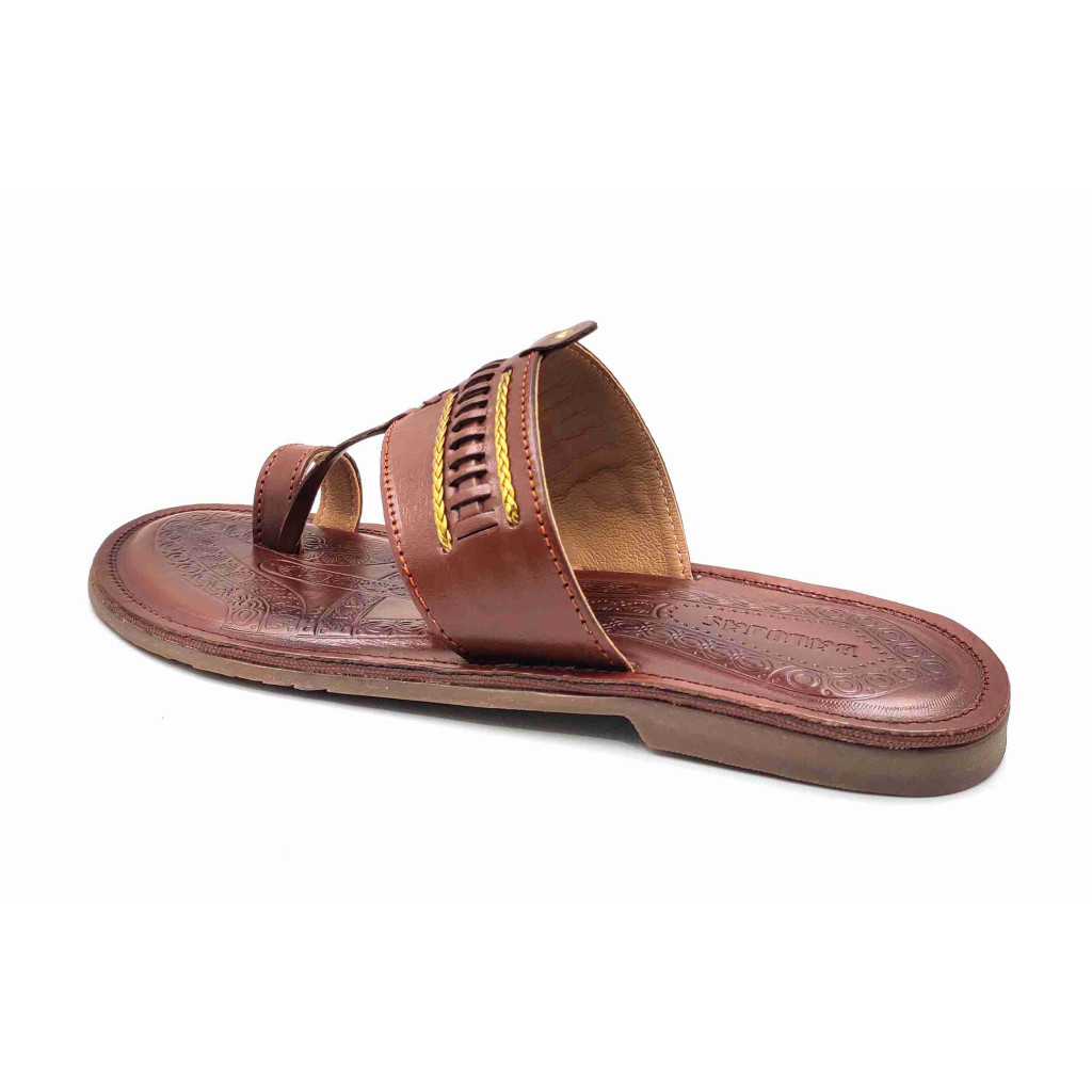 104 Balujas Tan Leather Kolhapuri Chappal