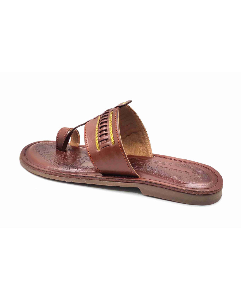 104 Balujas Tan Leather Kolhapuri Chappal
