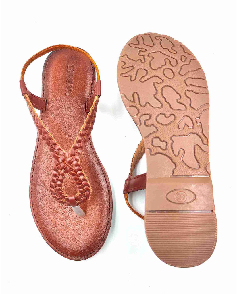 24 Balujas Women Tan Flat Slippers