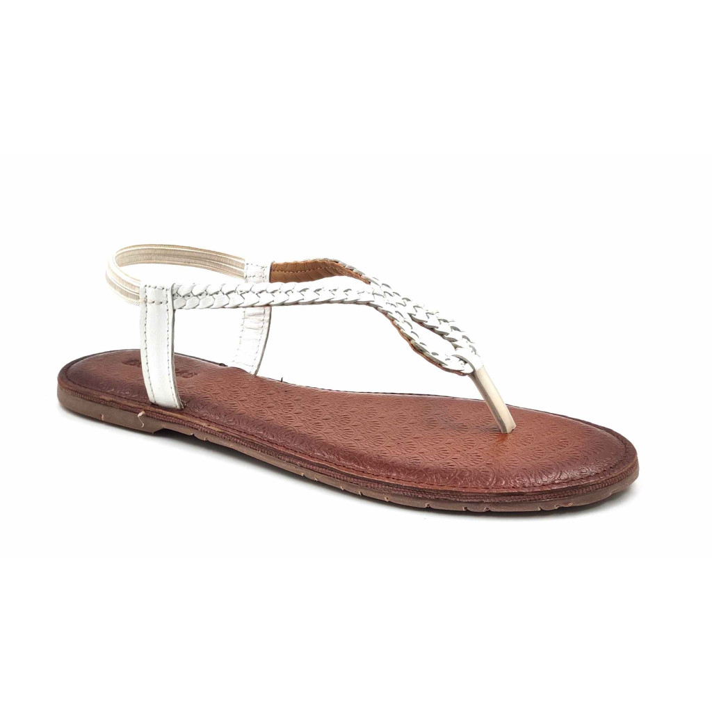 24 Balujas Women White Flat Slippers