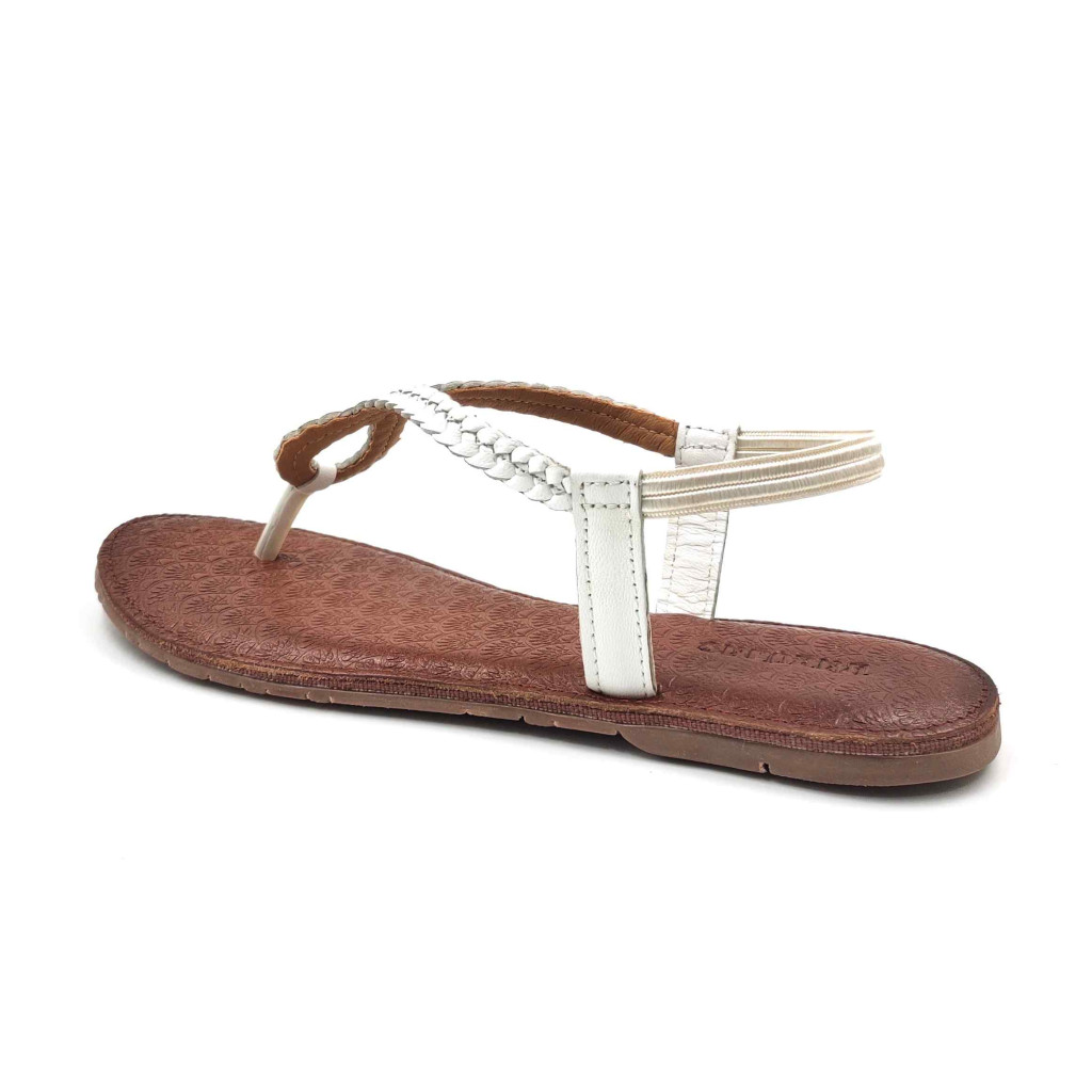 24 Balujas Women White Flat Slippers