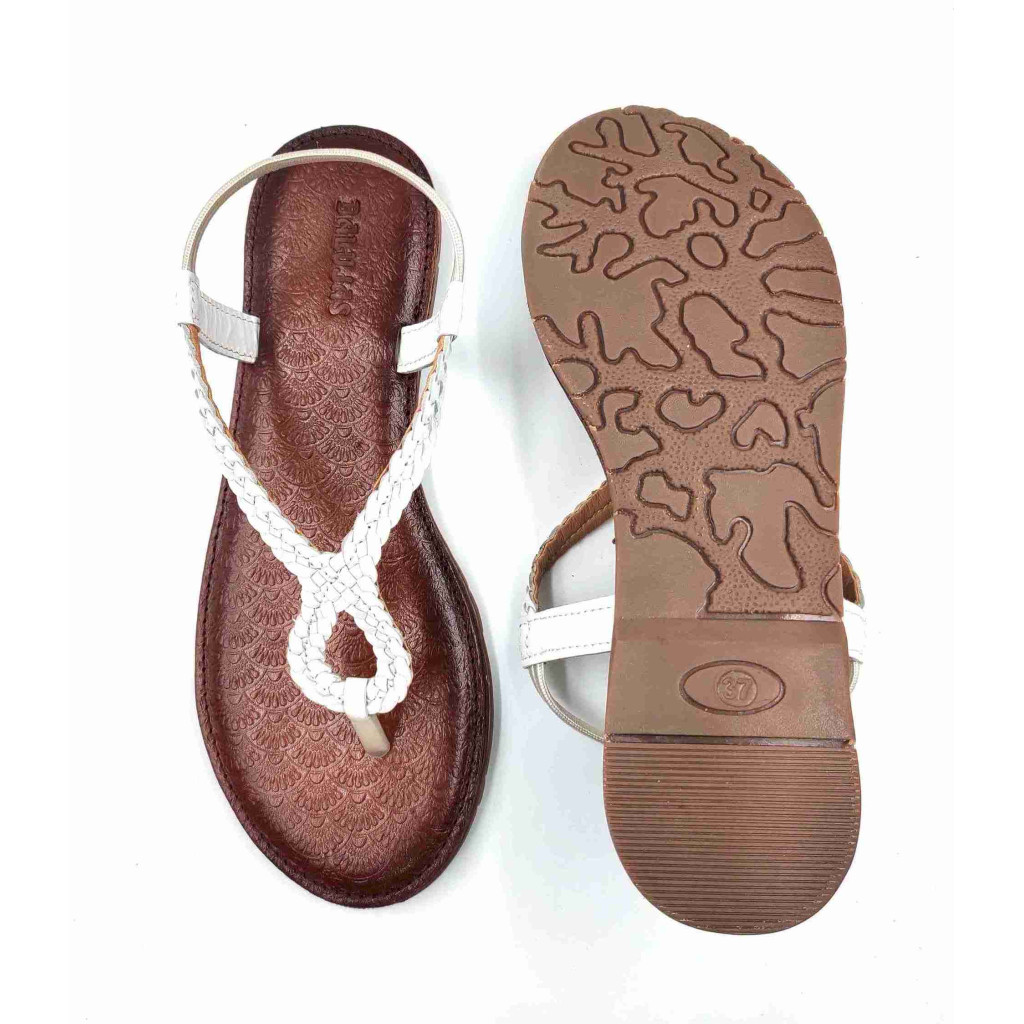 24 Balujas Women White Flat Slippers