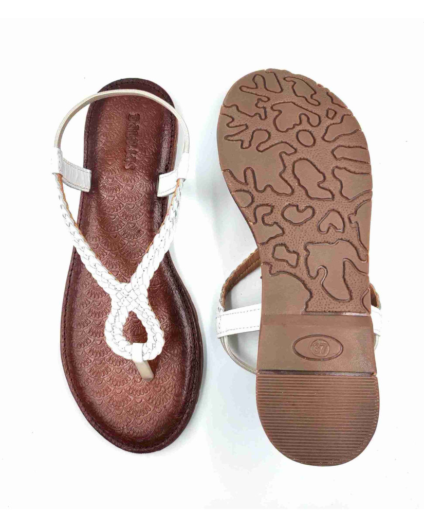 24 Balujas Women White Flat Slippers