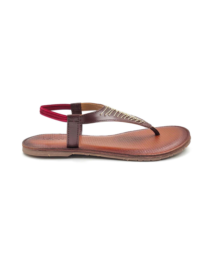 47 Balujas Women Maroon Flat Slippers