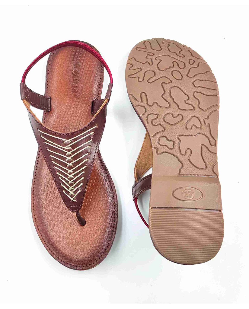 47 Balujas Women Maroon Flat Slippers