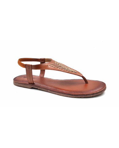  47 Balujas Women Tan Flat Slippers