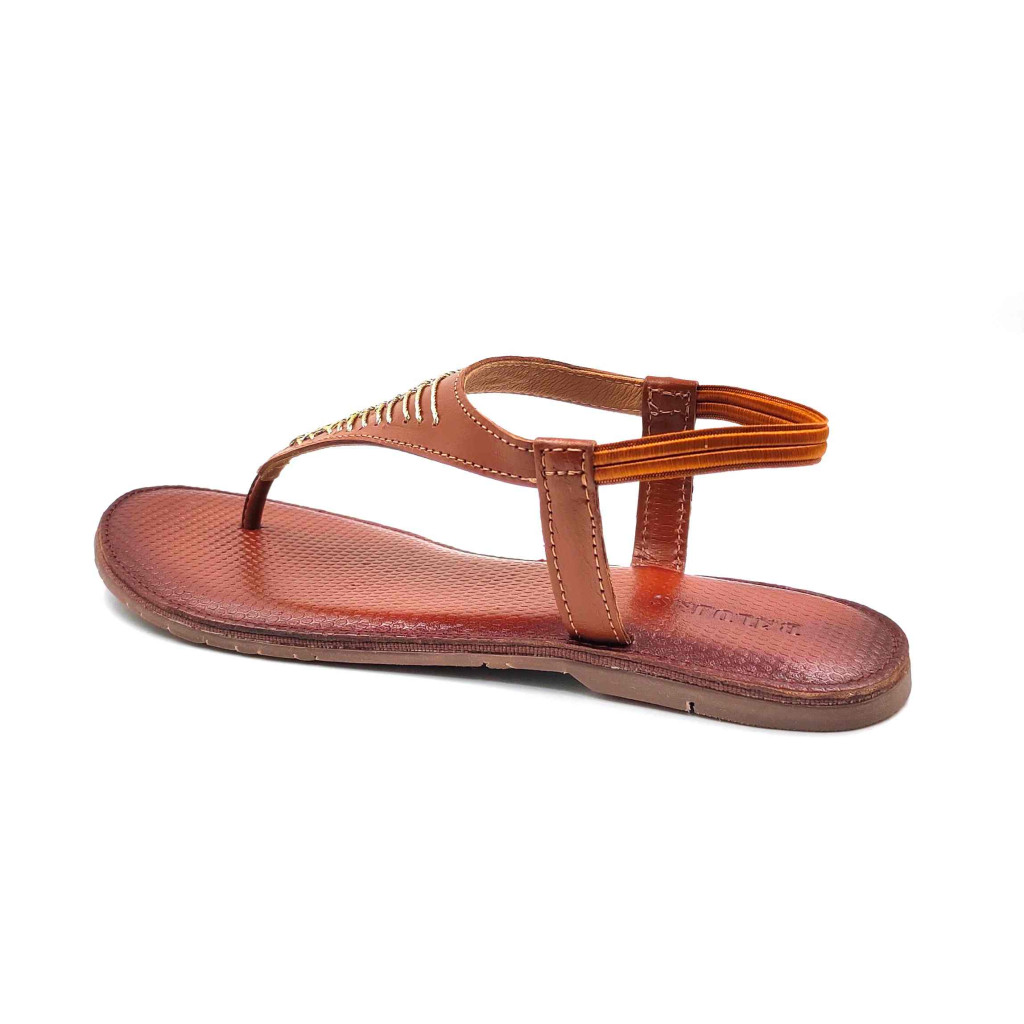  47 Balujas Women Tan Flat Slippers