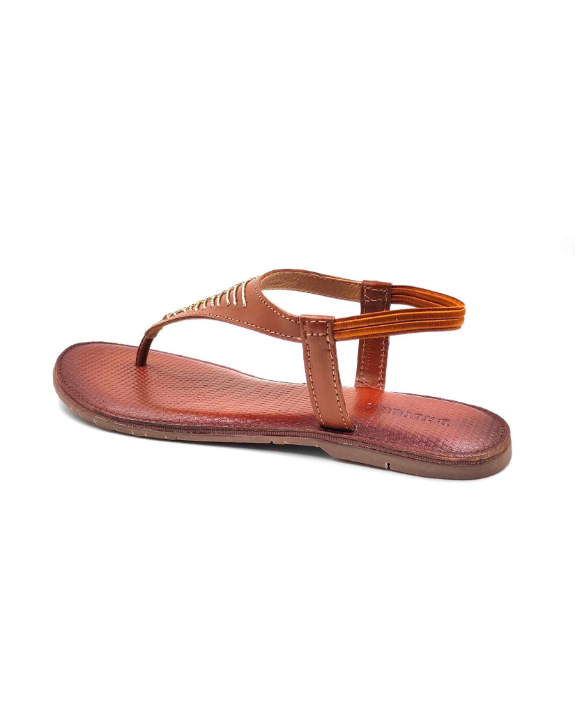  47 Balujas Women Tan Flat Slippers