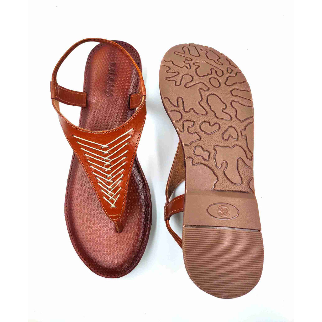  47 Balujas Women Tan Flat Slippers