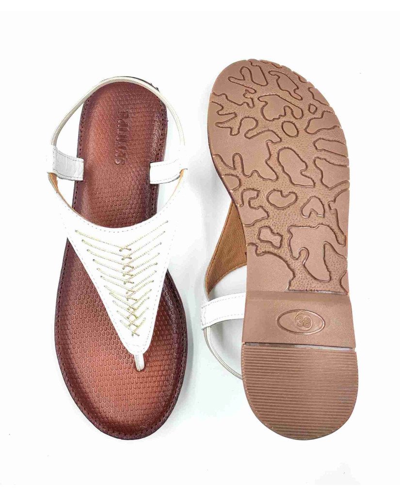 47 Balujas Women White Flat Slippers