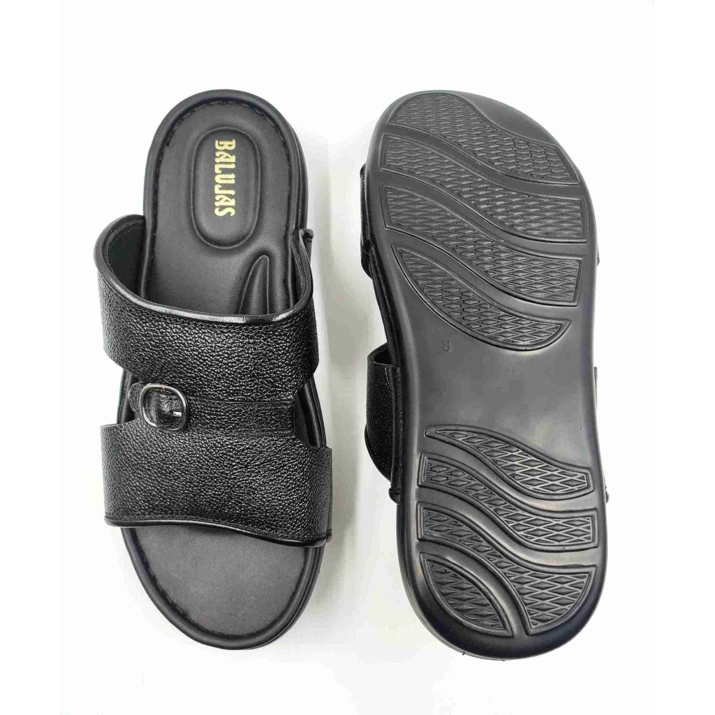 5005: Balujas Men Black Slippers