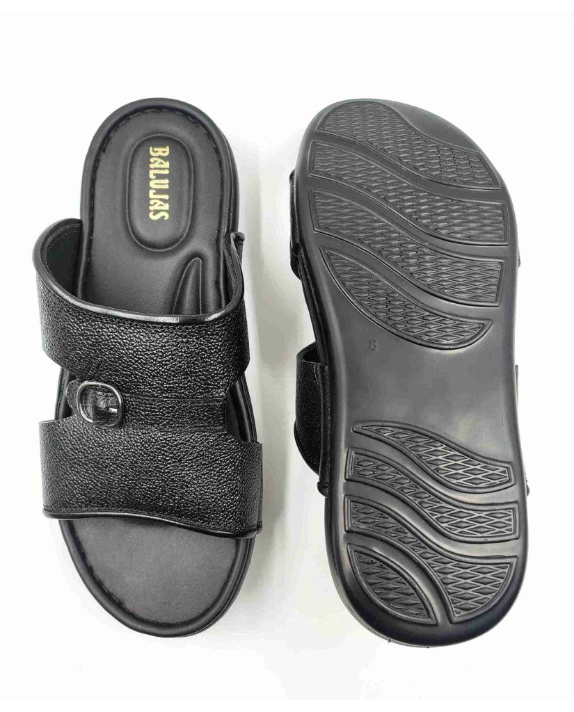 5005: Balujas Men Black Slippers