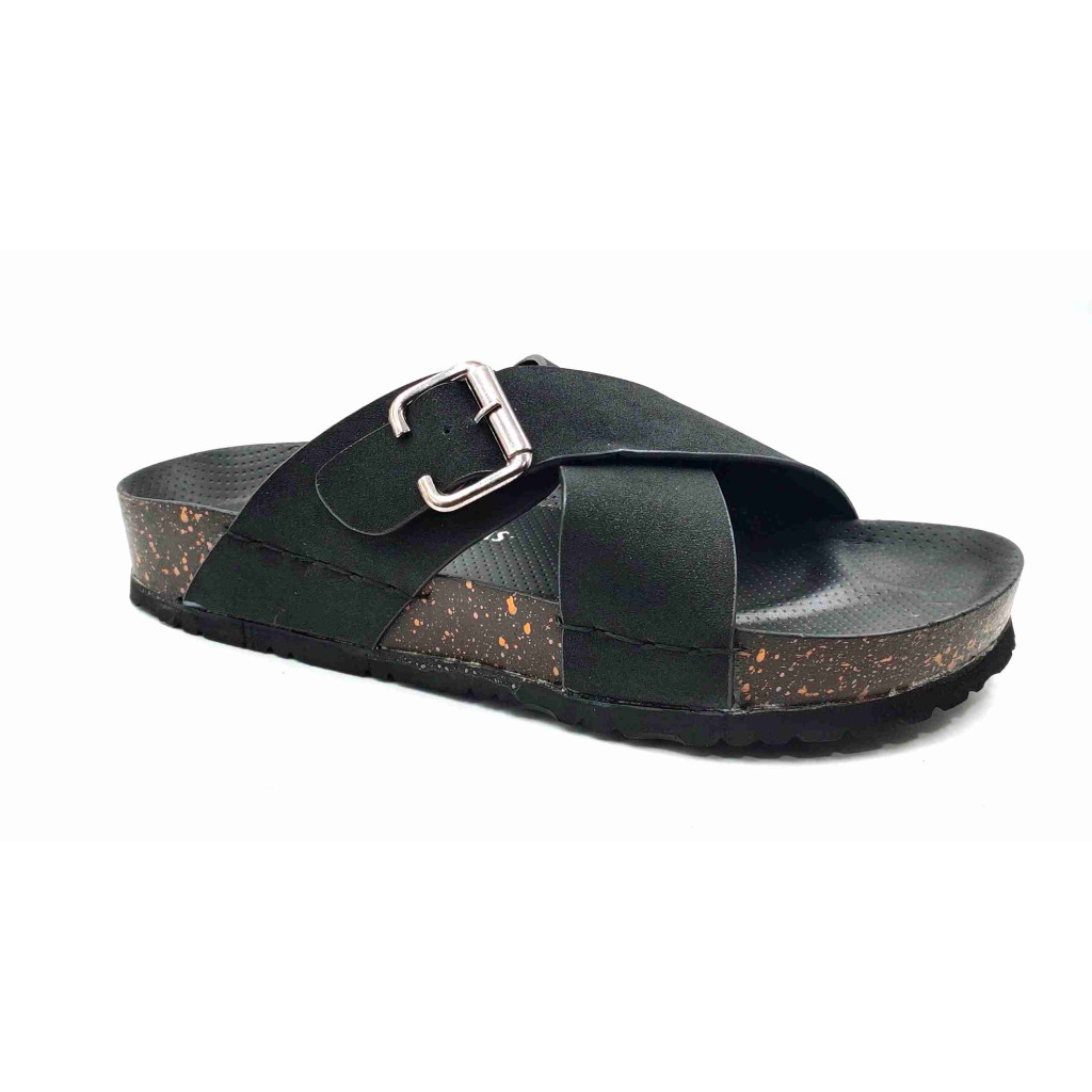 7002: Balujas Men Black Slippers 7002: Balujas Men Black Slippers
