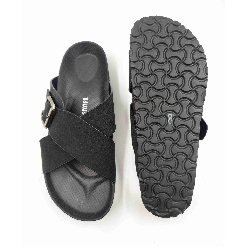 7002: Balujas Men Black Slippers 7002: Balujas Men Black Slippers
