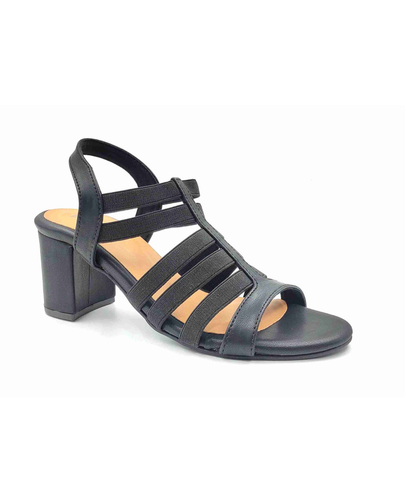 9110-28 Balujas Black Block Heel Sandal