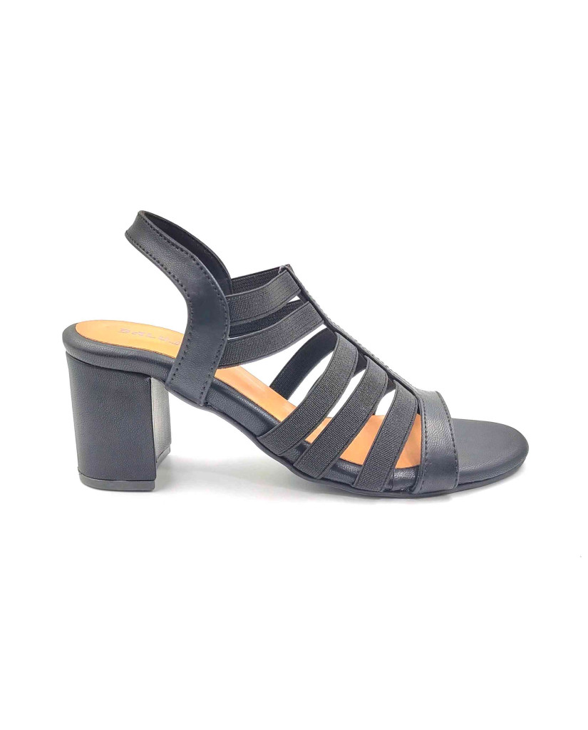 9110-28 Balujas Black Block Heel Sandal