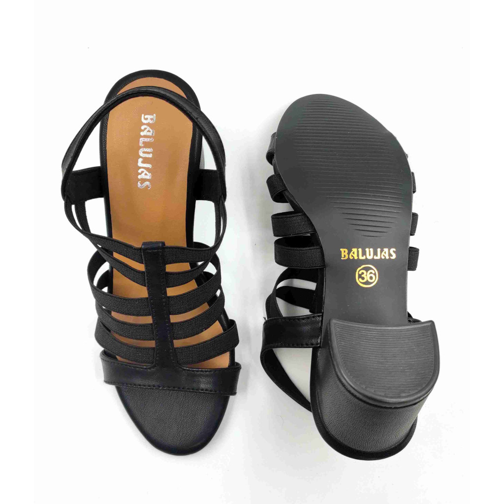 9110-28 Balujas Black Block Heel Sandal