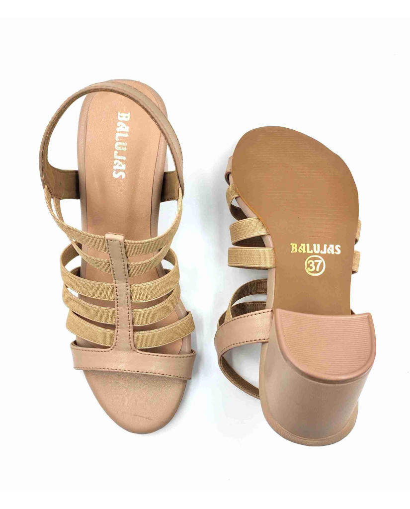 9110-28 Balujas Beige Block Heel Sandal