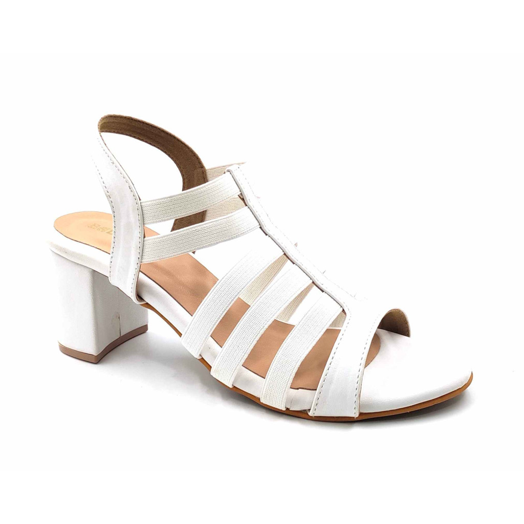 9110-28 Balujas White Block Heel Sandal