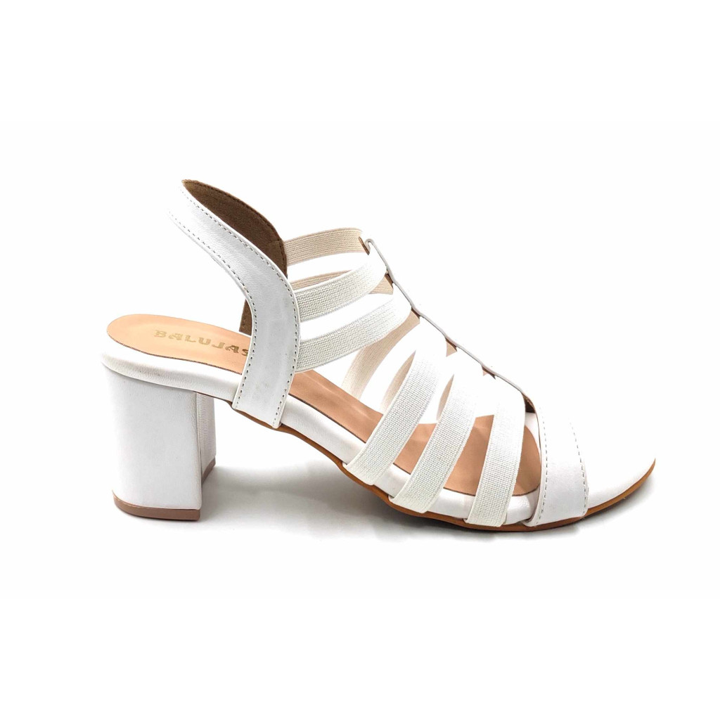 9110-28 Balujas White Block Heel Sandal