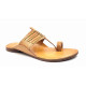 99: Beige Leather Toe-Ring Kolhapuri Chappal