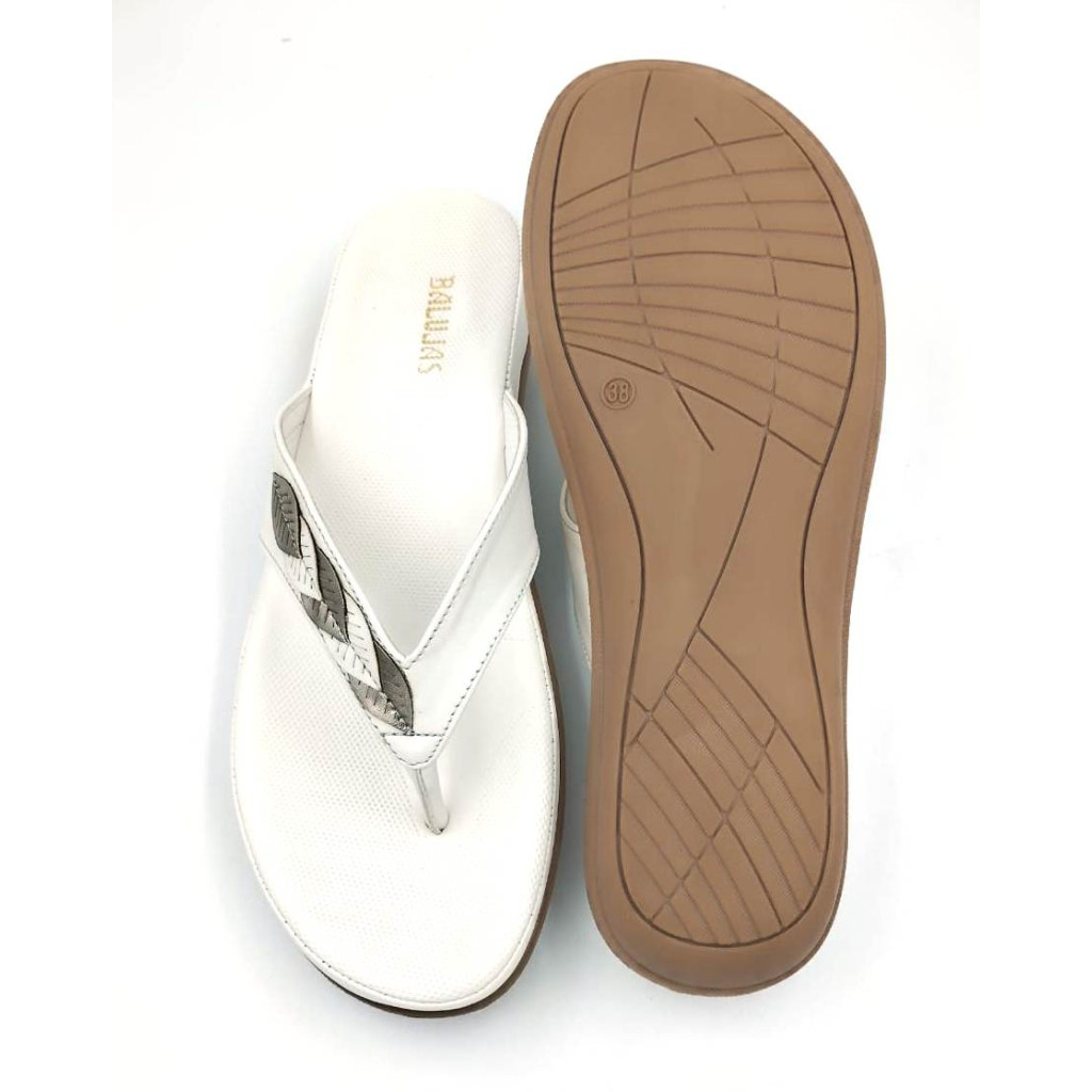 F45-5515 : Balujas White Ladies Chappals