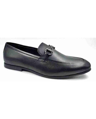 AR-0656: Balujas Black Man's Buckle Loafers