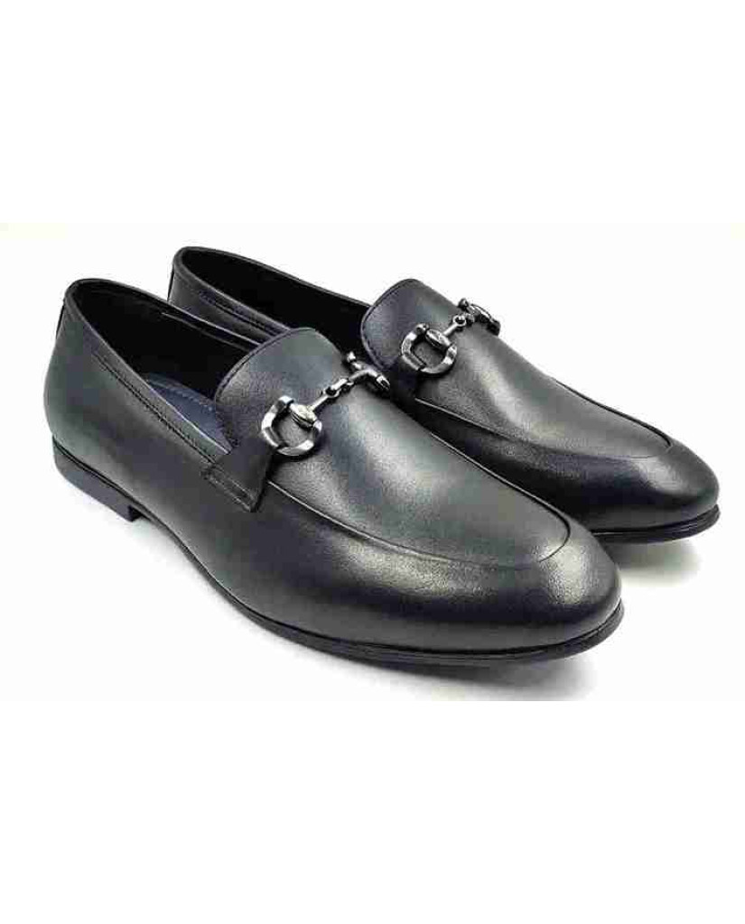 AR-0656: Balujas Black Man's Buckle Loafers
