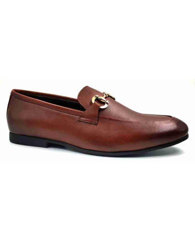 AR-0656: Balujas Tan Man's Buckle Loafers
