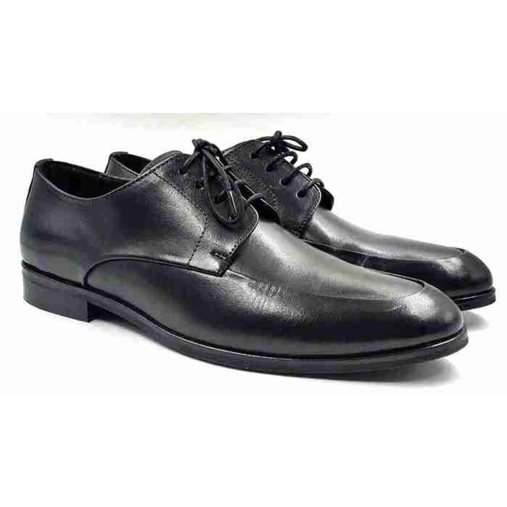 AR-0832: Balujas Black Men's Oxford Leather Formal Shoes