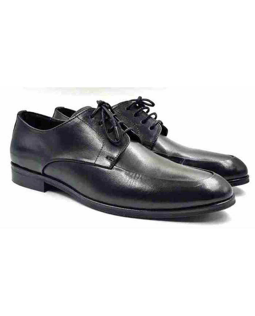 AR-0832: Balujas Black Men's Oxford Leather Formal Shoes