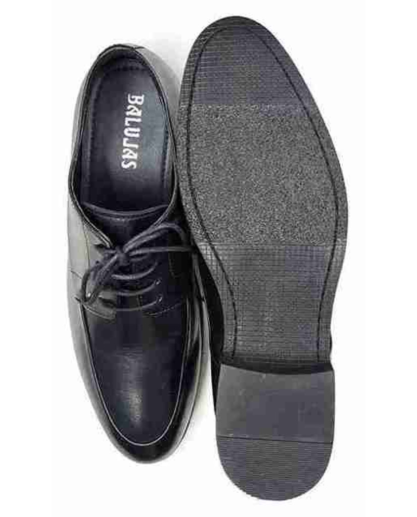 AR-0832: Balujas Black Men's Oxford Leather Formal Shoes