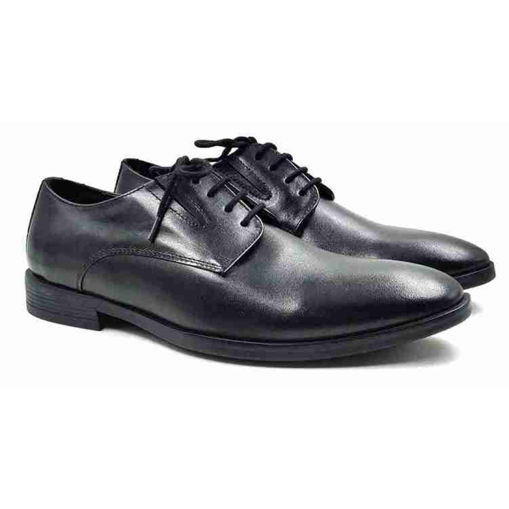 AR-0973: Balujas Black Men's Oxford Leather Formal Shoes