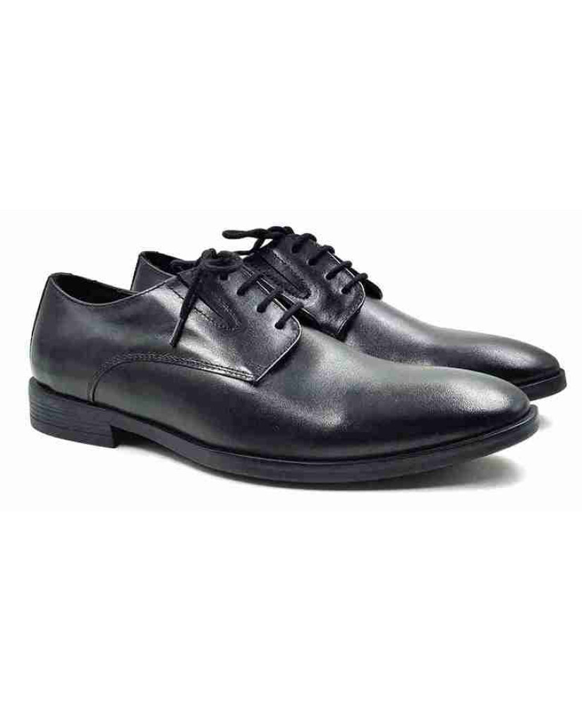 AR-0973: Balujas Black Men's Oxford Leather Formal Shoes