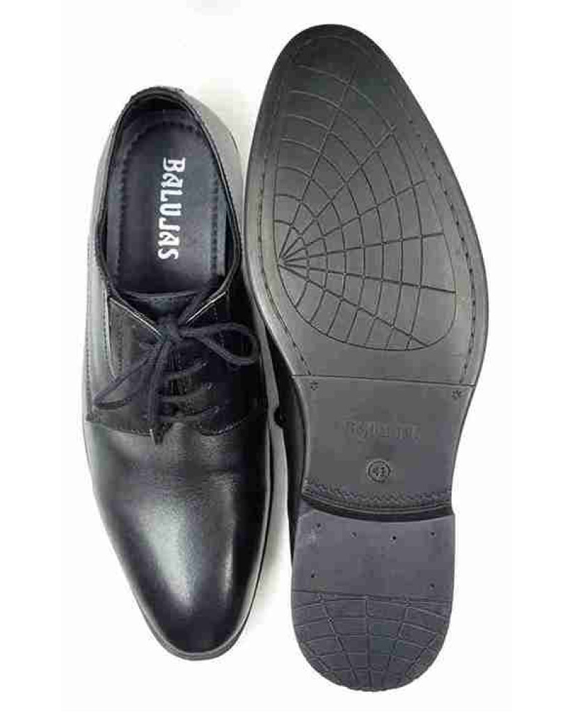 AR-0973: Balujas Black Men's Oxford Leather Formal Shoes