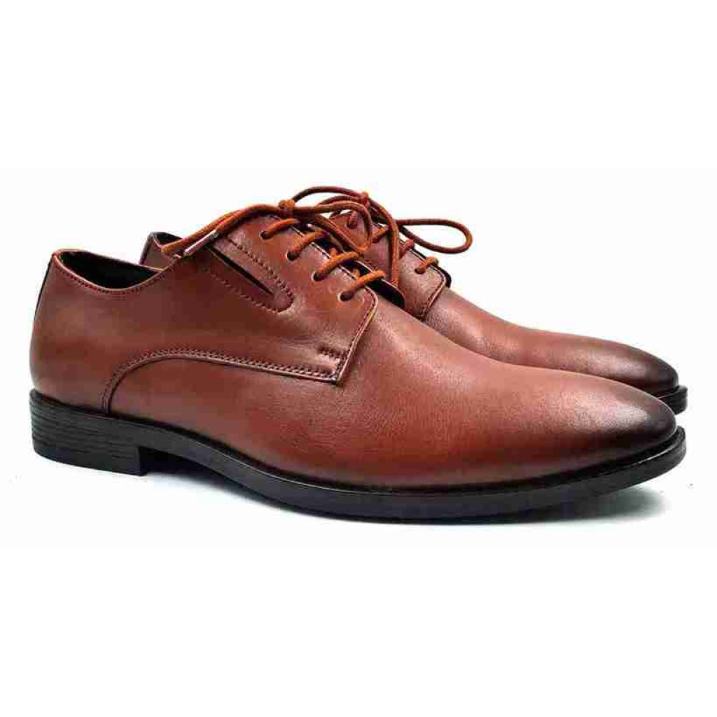 AR-0973: Balujas Tan Men's Oxford Leather Formal Shoes