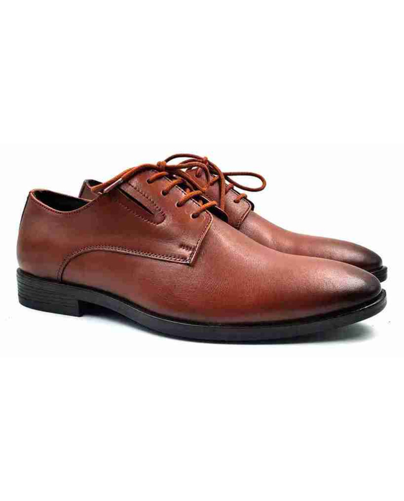 AR-0973: Balujas Tan Men's Oxford Leather Formal Shoes