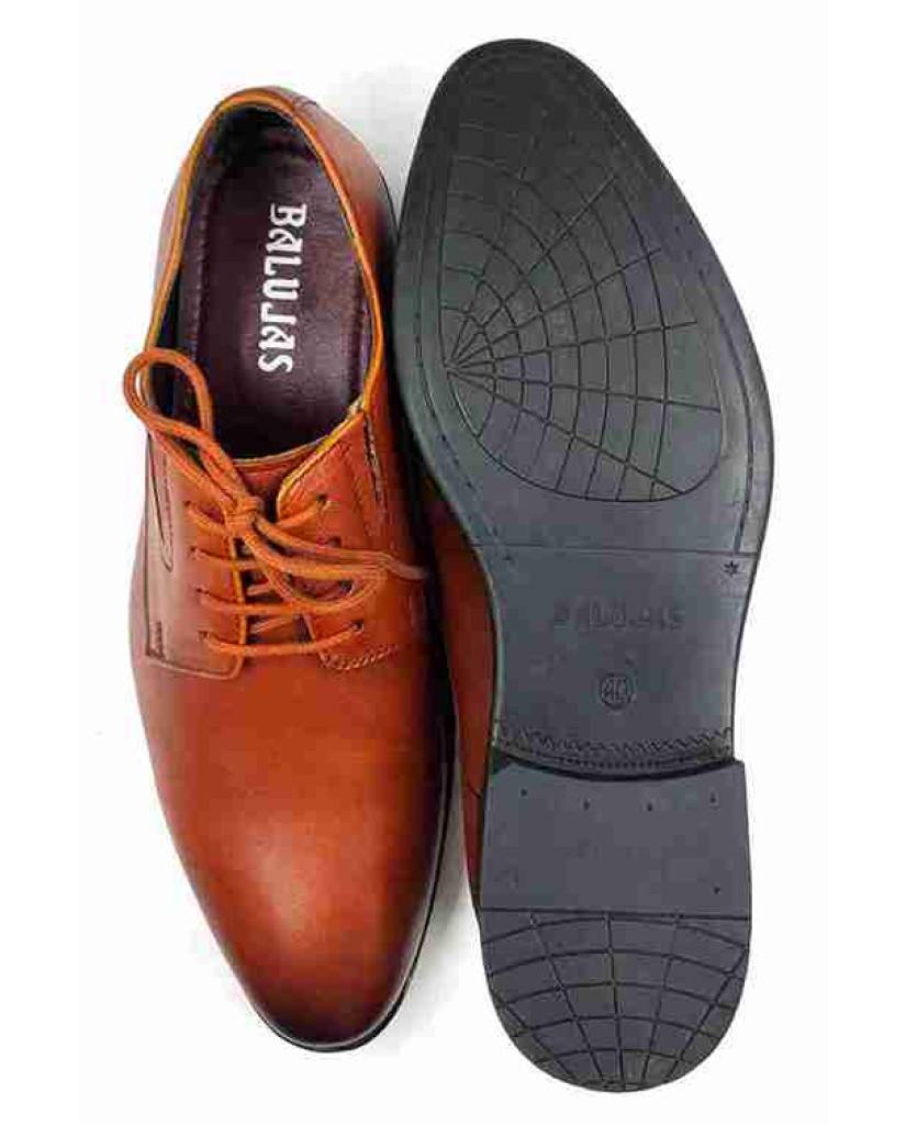 AR-0973: Balujas Tan Men's Oxford Leather Formal Shoes