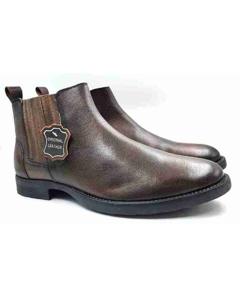 Biker-01: Balujas Brown Chelsea Boot