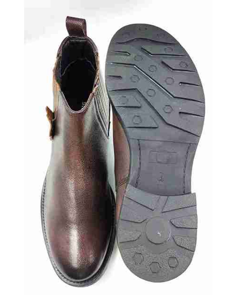 Biker-01: Balujas Brown Chelsea Boot