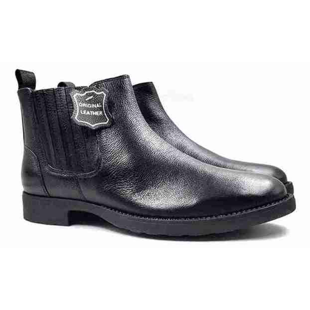 Biker-01: Balujas Black Chelsea Boot