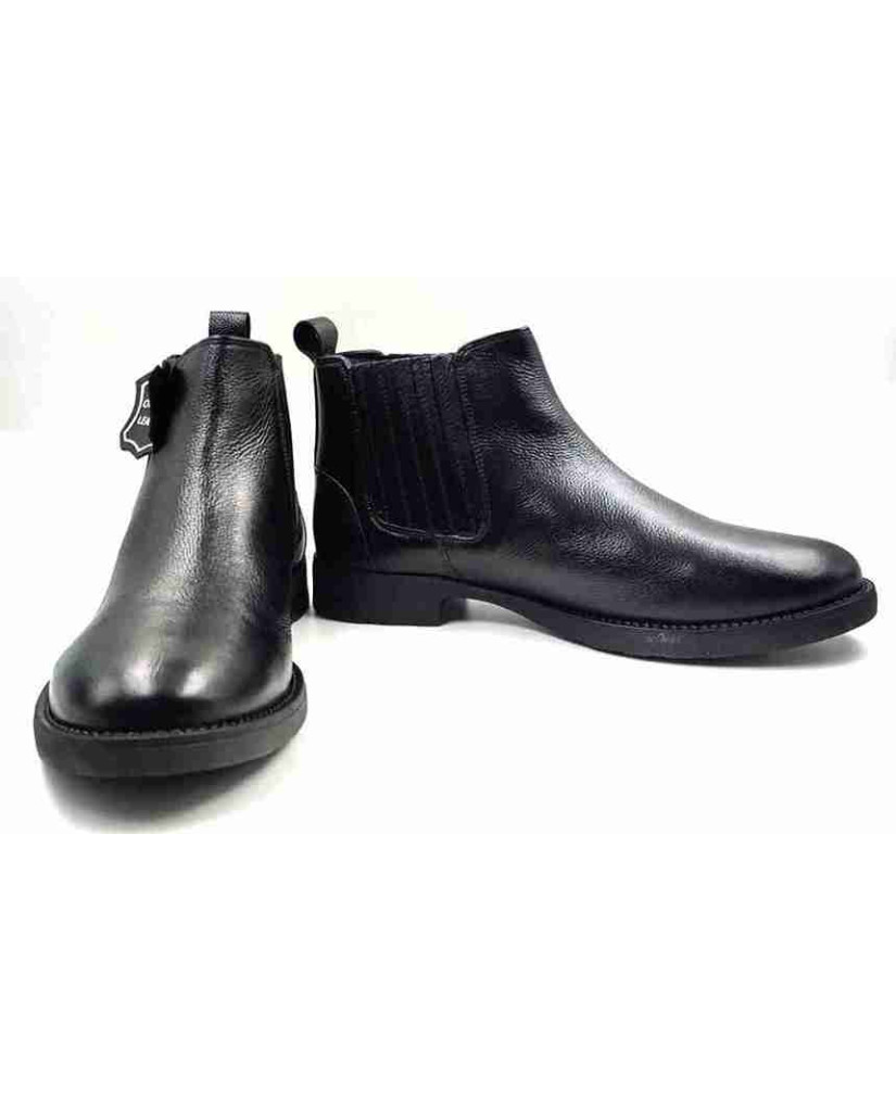 Biker-01: Balujas Black Chelsea Boot