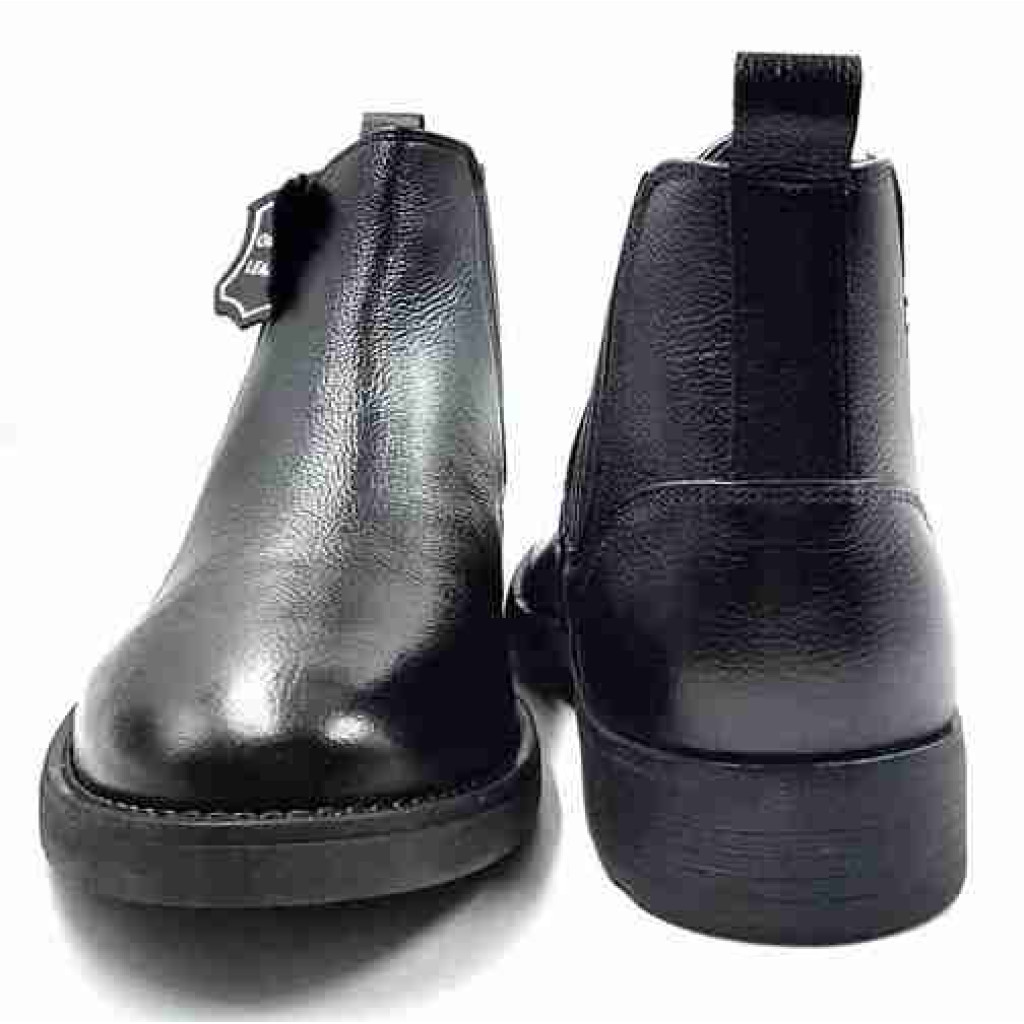 Biker-01: Balujas Black Chelsea Boot