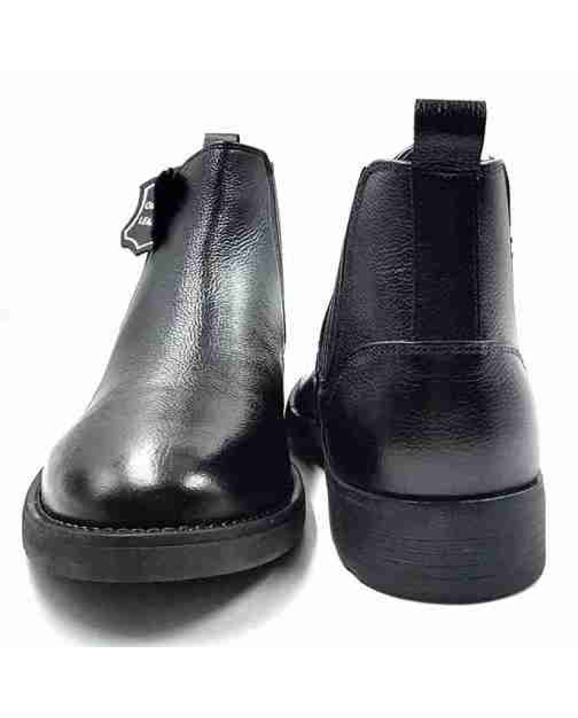 Biker-01: Balujas Black Chelsea Boot
